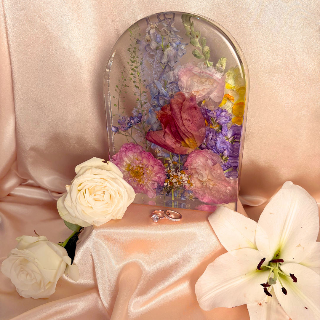 Preserve your wedding bouquet in the UK with The Archbloom | Floral Arch Handmade bespoke Resin Keepsake