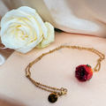 Enjoy our hand-finished preserved resin rose red necklace with a 18k gold plated chain, based in the UK and female owned.